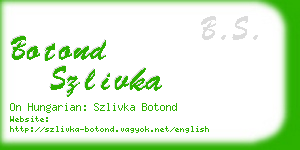 botond szlivka business card